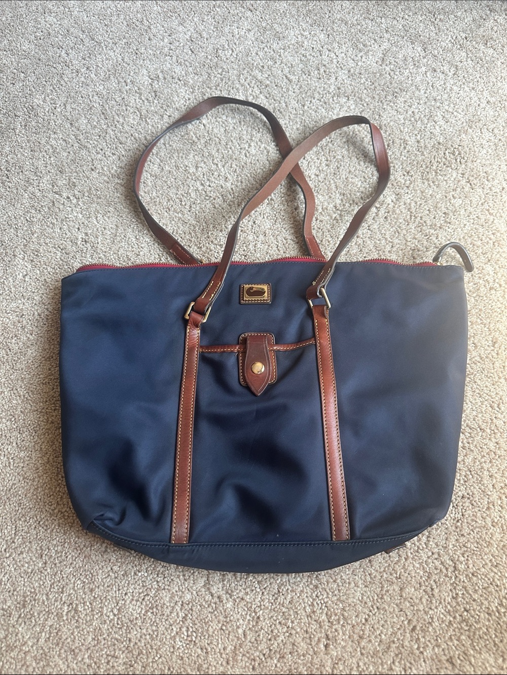 Dooney & Bourke Wayfarer Nylon Zip big Tote 15" W x 10”H x 5”D.